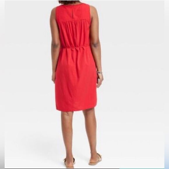 Knox Rose Women's Wide Strap Sleeveless A-Line Dress Red Lace NWT XS - Picture 7 of 11